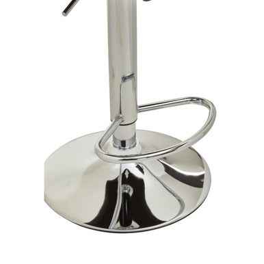 Baina Black And Chrome Bar Stool With Round Base