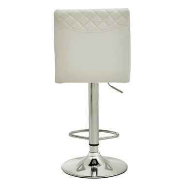 Baina White And Chrome Bar Stool With Round Base