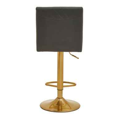 Baina Dark Grey And Gold Bar Stool With Round Base
