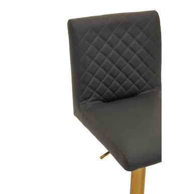 Baina Dark Grey And Gold Bar Stool With Round Base