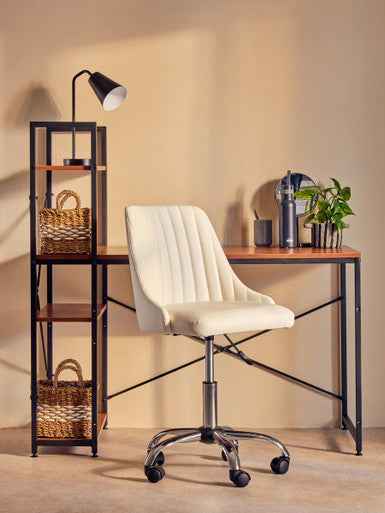 Laxton Red Pomelo Desk With Shelves