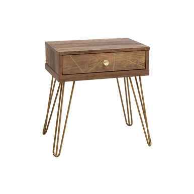 Flori 1 Drawer Side Table with Hairpin Legs