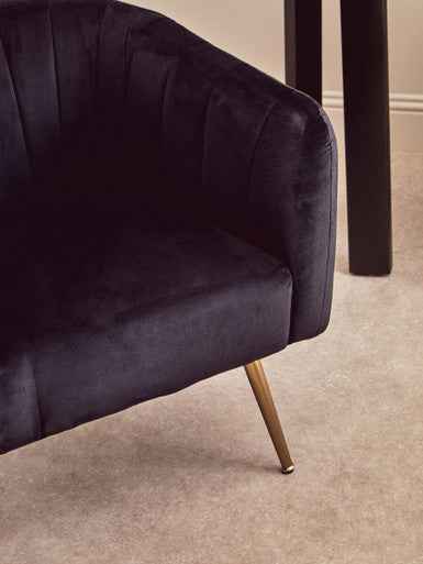 Larissa Black Velvet Chair
