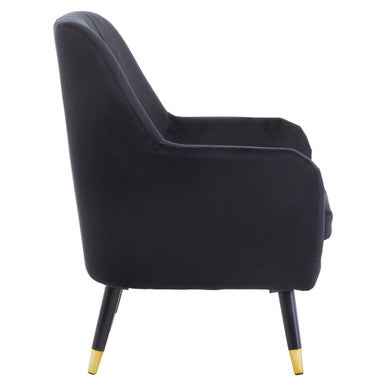 Loretta Black Velvet Accent Chair