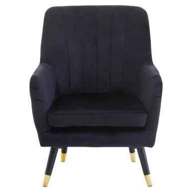 Loretta Black Velvet Accent Chair