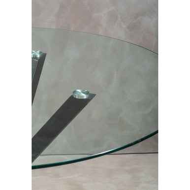 Salford Glass Top Dining Table With Black Metal Legs
