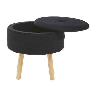 Ivy Black Velvet Stool