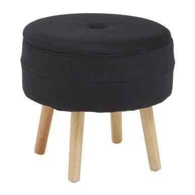 Ivy Black Velvet Stool
