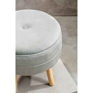 Ivy Grey Velvet Stool