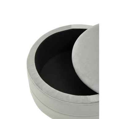 Ivy Grey Velvet Stool