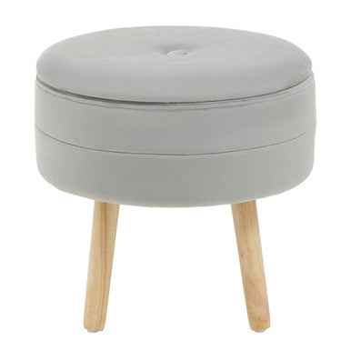 Ivy Grey Velvet Stool