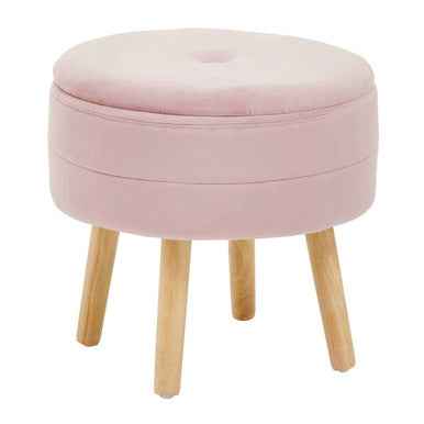 Ivy Pink Velvet Stool