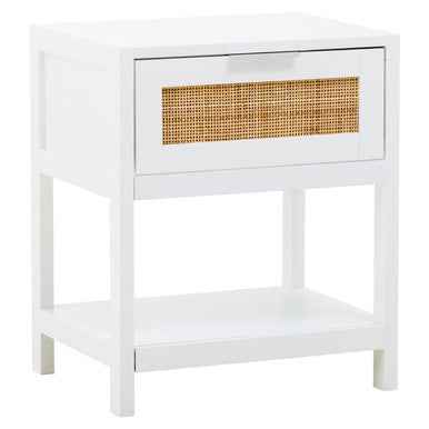 Sherman White Wood Side Table