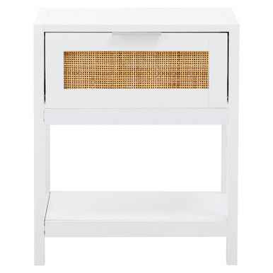 Sherman White Wood Side Table