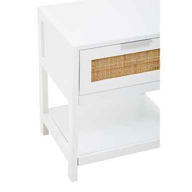 Sherman White Wood Side Table