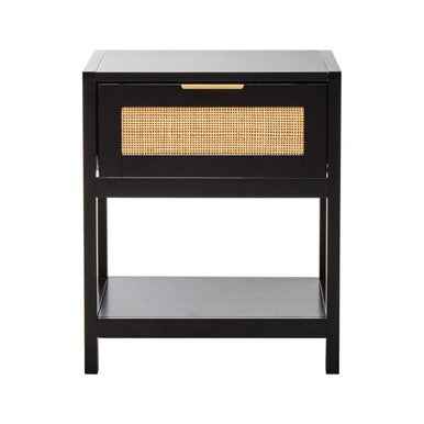 Sherman Black and Natural Bedside Table