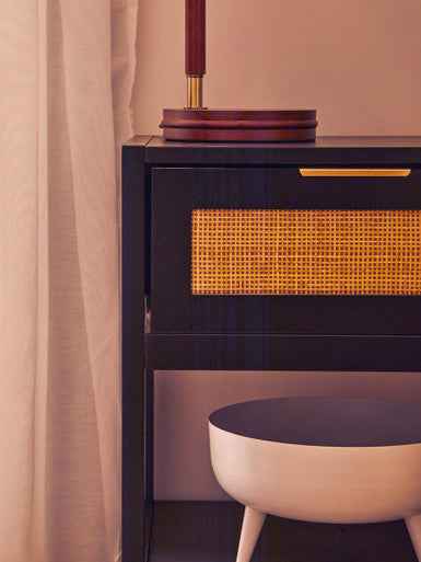 Sherman Black and Natural Bedside Table