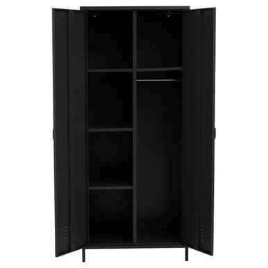 Academy Black Two Door Locker Style Wardrobe