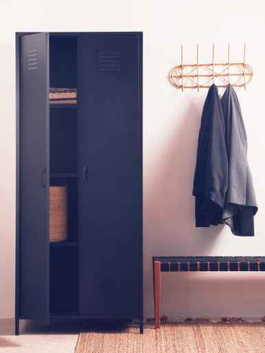 Academy Black Two Door Locker Style Wardrobe