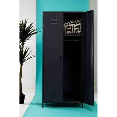 Academy Black Two Door Locker Style Wardrobe
