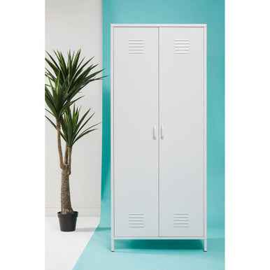 Academy White Two Door Locker Style Wardrobe