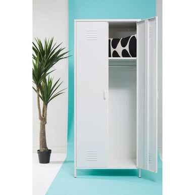 Academy White Two Door Locker Style Wardrobe