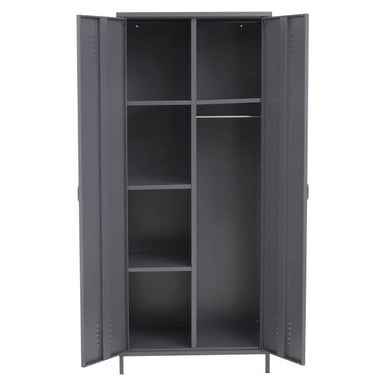Academy Grey Two Door Locker Style Wardrobe