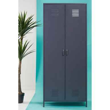Academy Grey Two Door Locker Style Wardrobe