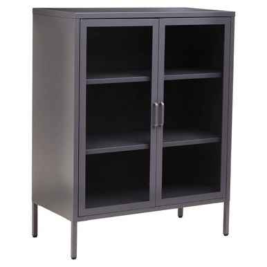 Acier Two Door Grey Metal Cabinet