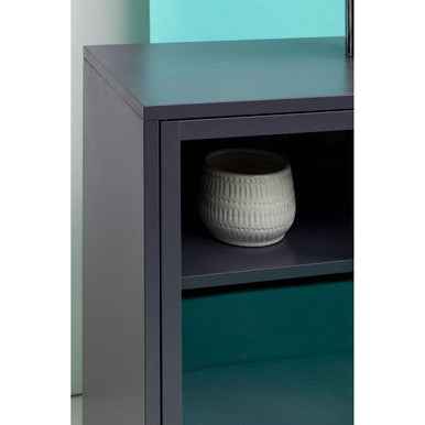 Acier Two Door Grey Metal Cabinet
