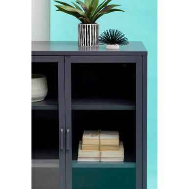 Acier Two Door Grey Metal Cabinet