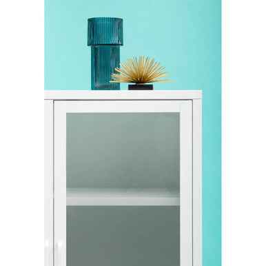 Acier Two Door White Metal Cabinet