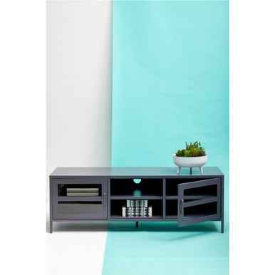 Acier Two Door Grey Metal Media Unit