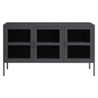 Acier Three Door Grey Metal Sideboard