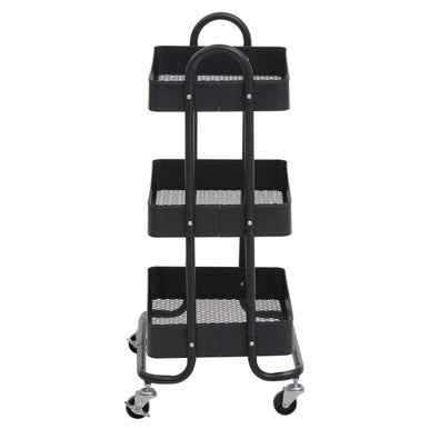 Acero Three Tier Black Metal Trolley