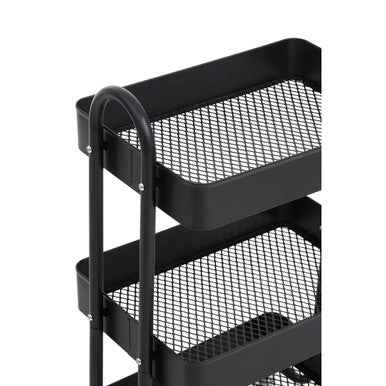 Acero Three Tier Black Metal Trolley