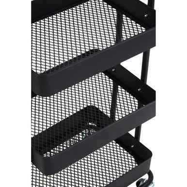 Acero Three Tier Black Metal Trolley