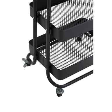 Acero Three Tier Black Metal Trolley