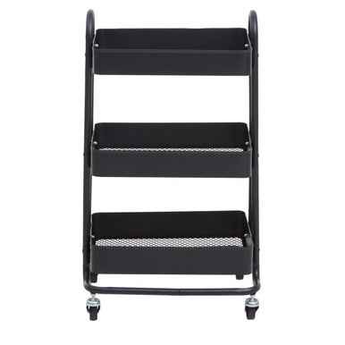 Acero Three Tier Black Metal Trolley