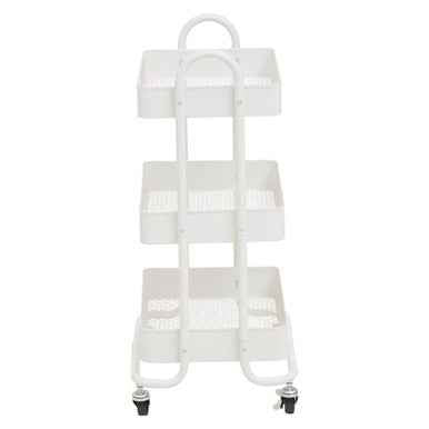 Acero Three Tier White Metal Trolley