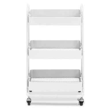 Acero Three Tier White Metal Trolley