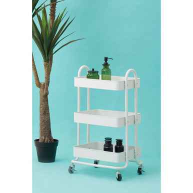 Acero Three Tier White Metal Trolley