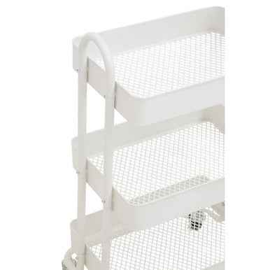 Acero Three Tier White Metal Trolley