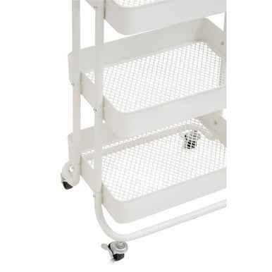 Acero Three Tier White Metal Trolley