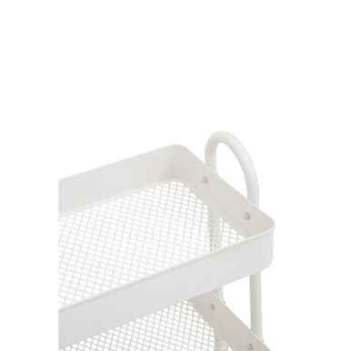 Acero Three Tier White Metal Trolley