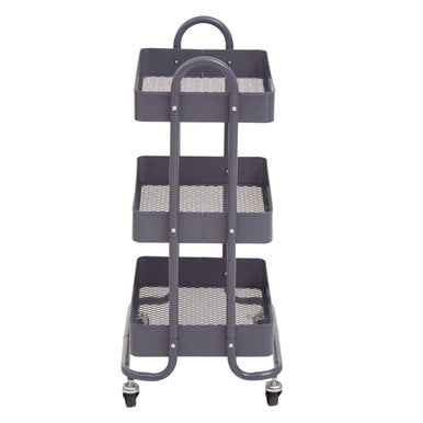 Acero Three Tier Grey Metal Trolley