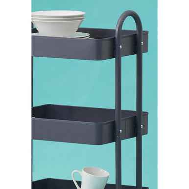 Acero Three Tier Grey Metal Trolley