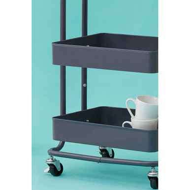 Acero Three Tier Grey Metal Trolley