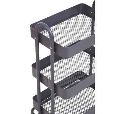 Acero Three Tier Grey Metal Trolley