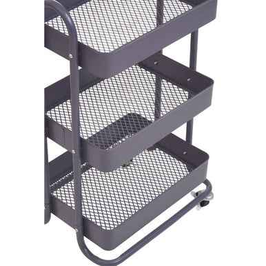 Acero Three Tier Grey Metal Trolley